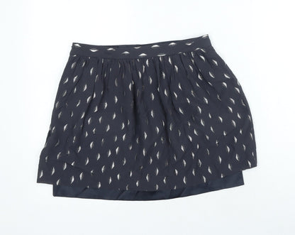 Club Monaco Womens Grey Geometric Cotton Mini Skirt Size S Zip