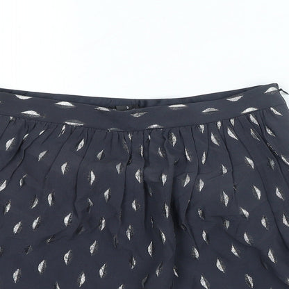 Club Monaco Womens Grey Geometric Cotton Mini Skirt Size S Zip