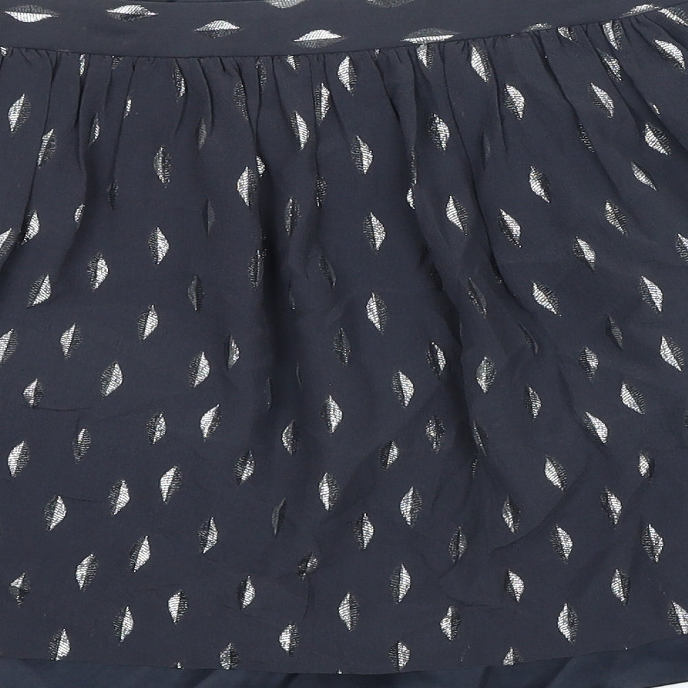 Club Monaco Womens Grey Geometric Cotton Mini Skirt Size S Zip