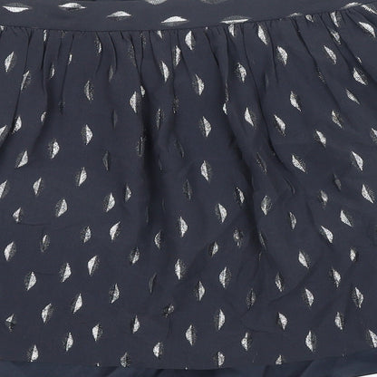 Club Monaco Womens Grey Geometric Cotton Mini Skirt Size S Zip