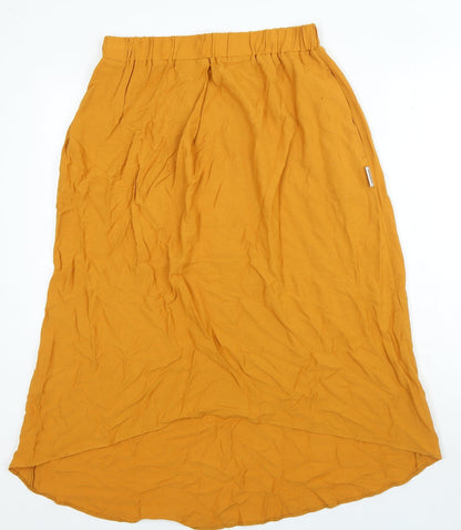 penn&ink n.y Womens Orange Viscose A-Line Skirt Size 10