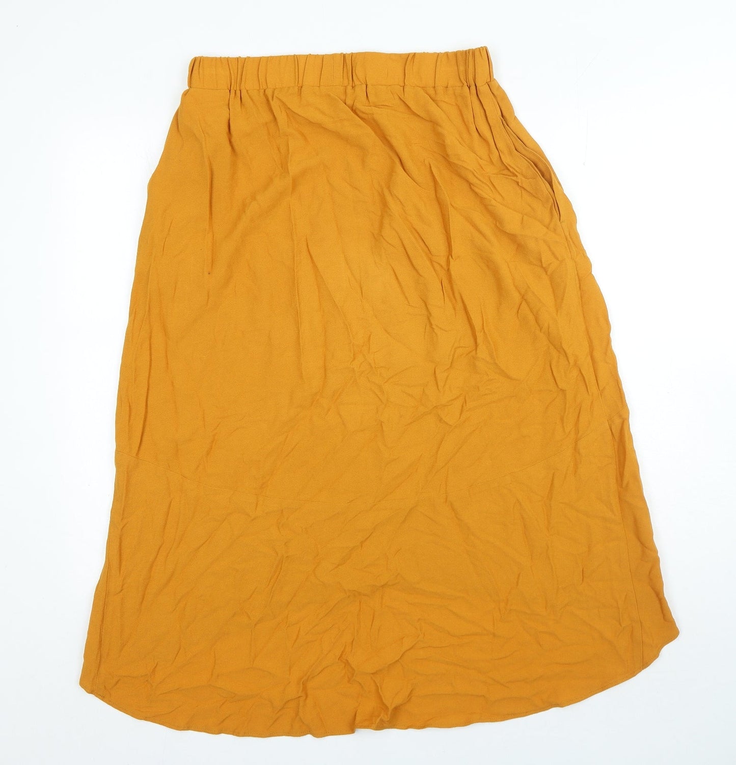 penn&ink n.y Womens Orange Viscose A-Line Skirt Size 10