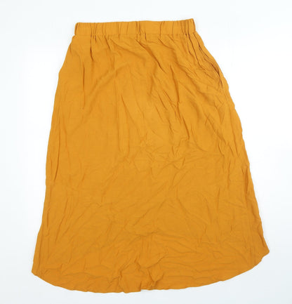 penn&ink n.y Womens Orange Viscose A-Line Skirt Size 10
