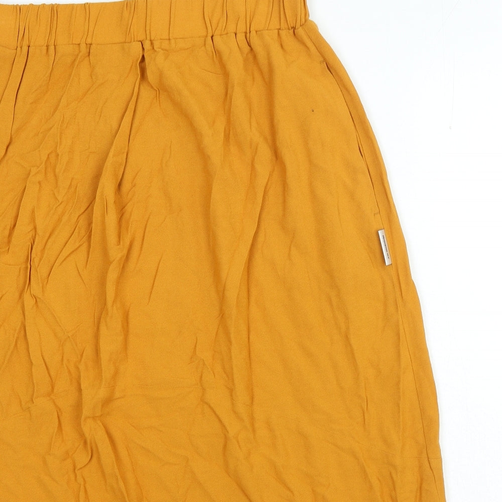 penn&ink n.y Womens Orange Viscose A-Line Skirt Size 10