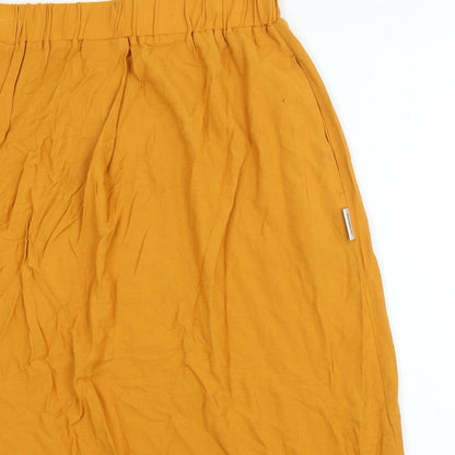 penn&ink n.y Womens Orange Viscose A-Line Skirt Size 10