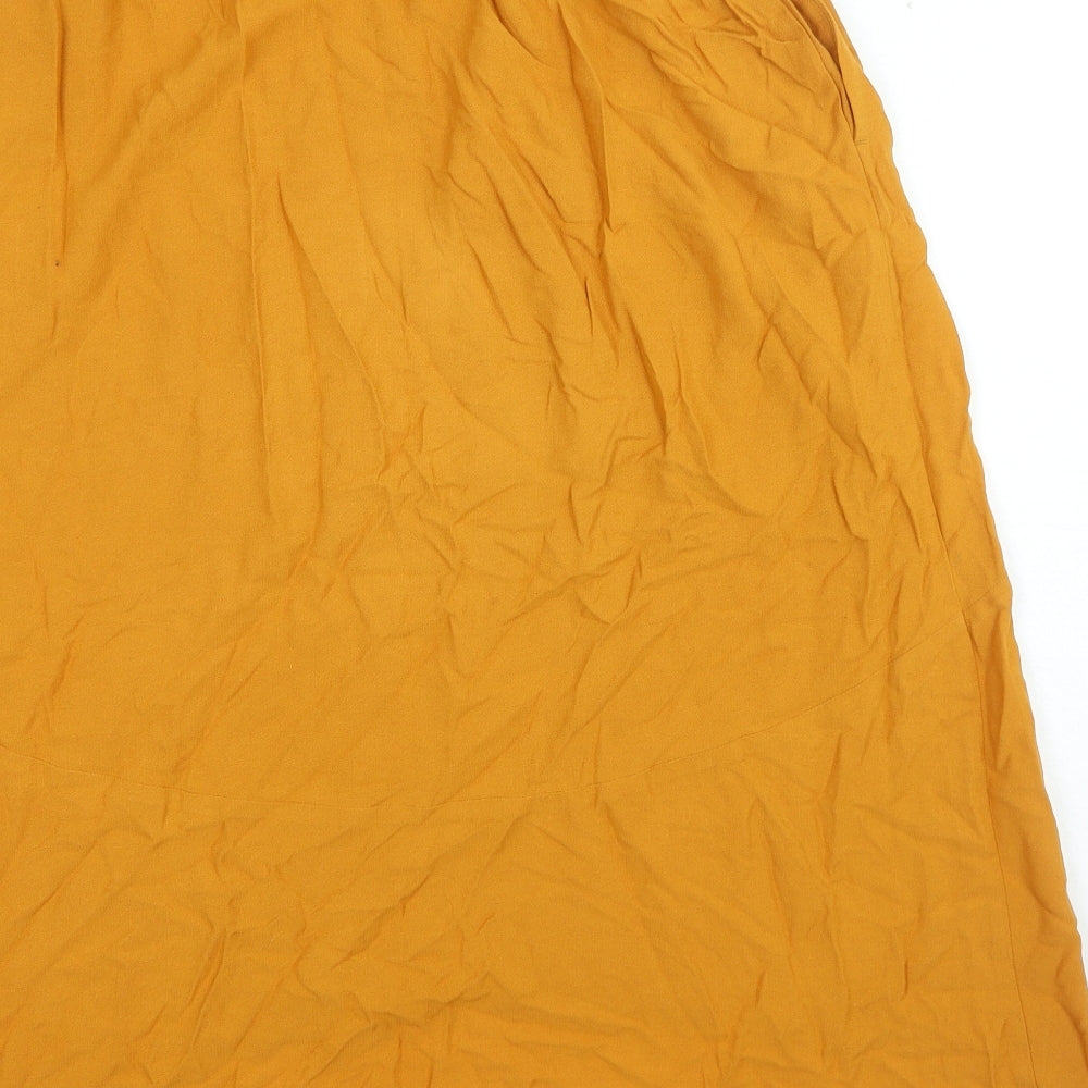 penn&ink n.y Womens Orange Viscose A-Line Skirt Size 10