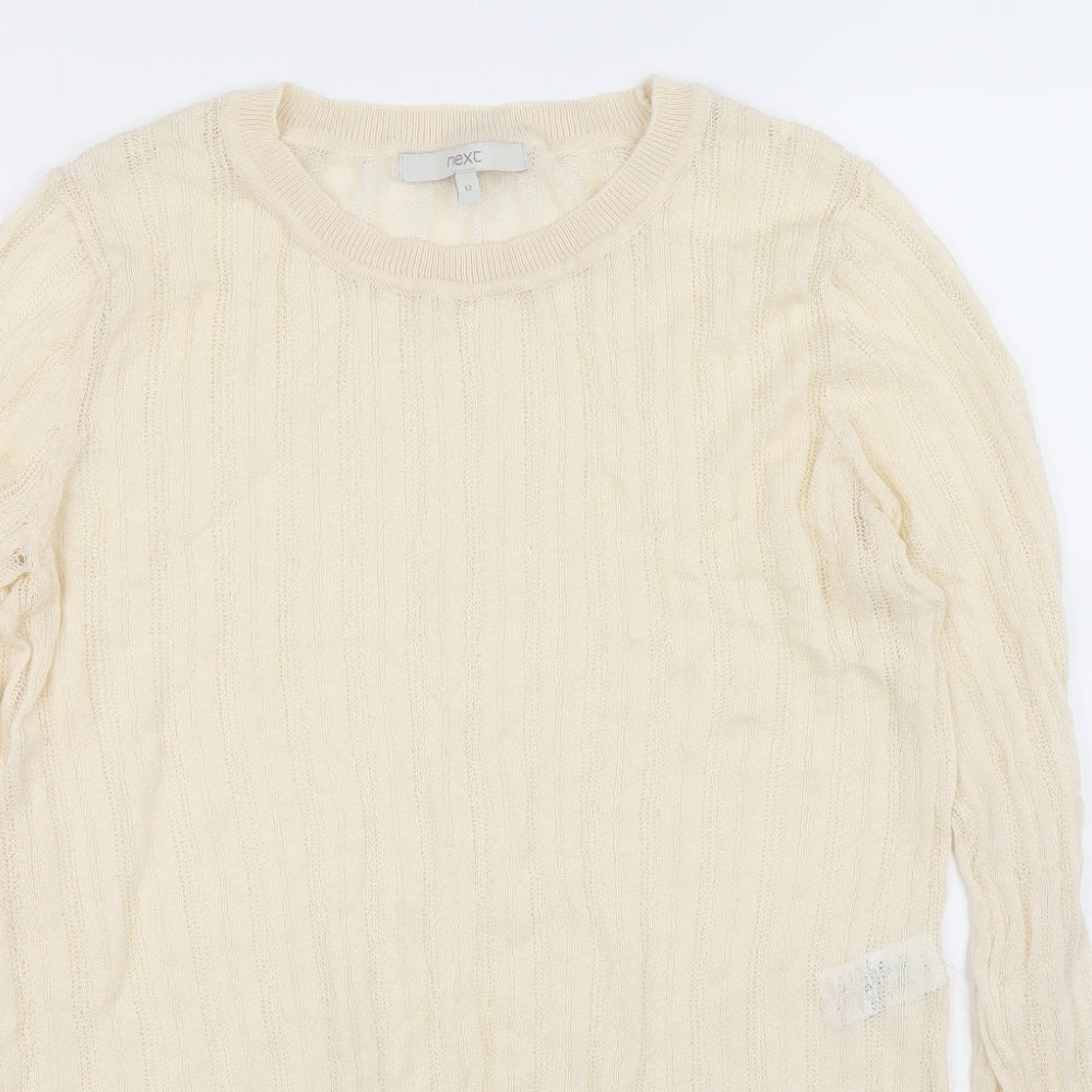 Womens UK Size 12 NEXT Beige Pullover Jumper
