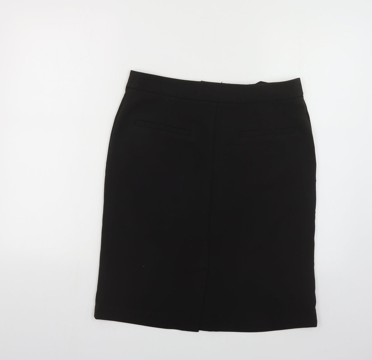 ELLE Womens Black Polyester Straight & Pencil Skirt Size M Hook & Eye