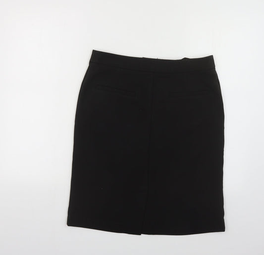 ELLE Womens Black Polyester Straight & Pencil Skirt Size M Hook & Eye