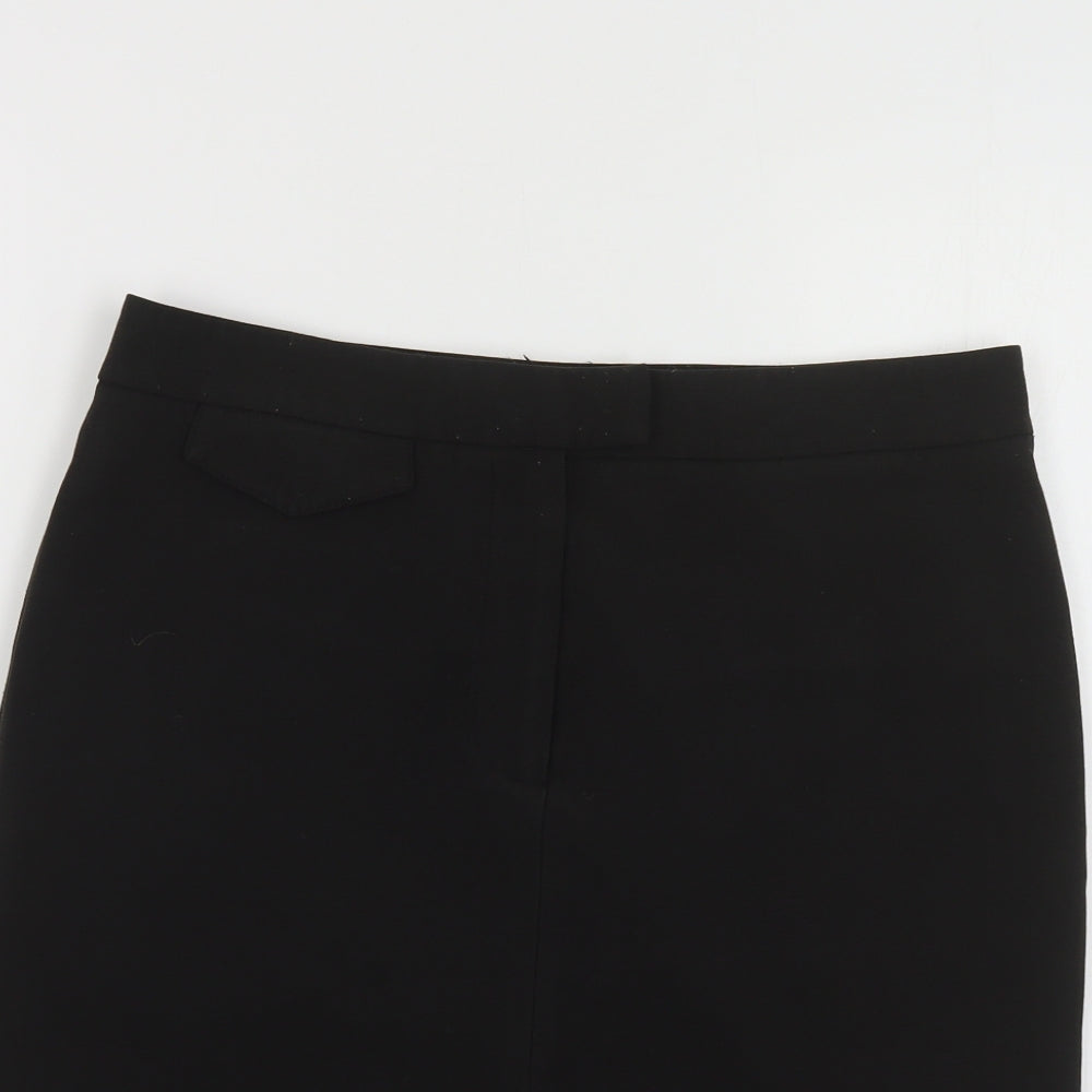 ELLE Womens Black Polyester Straight & Pencil Skirt Size M Hook & Eye