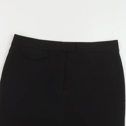 ELLE Womens Black Polyester Straight & Pencil Skirt Size M Hook & Eye