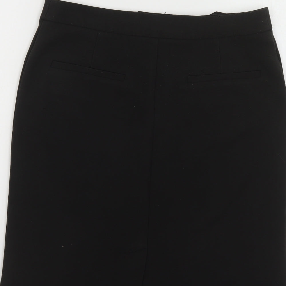 ELLE Womens Black Polyester Straight & Pencil Skirt Size M Hook & Eye