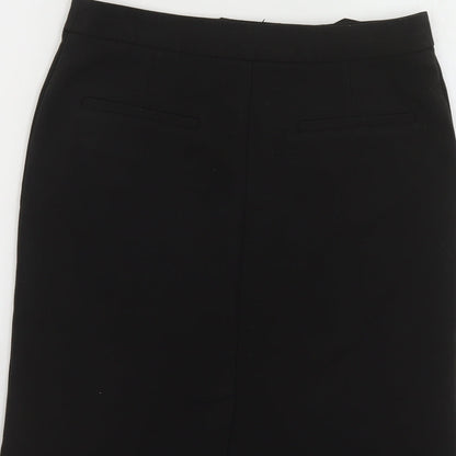 ELLE Womens Black Polyester Straight & Pencil Skirt Size M Hook & Eye