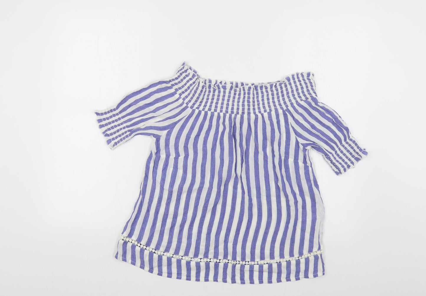 Womens UK Size 10 Warehouse Blue Basic Blouse