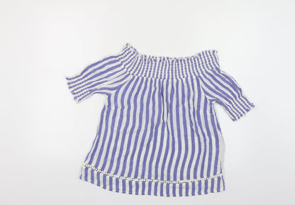 Womens UK Size 10 Warehouse Blue Basic Blouse