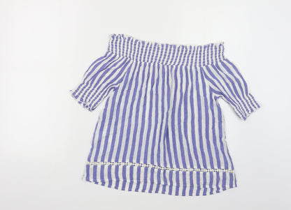 Womens UK Size 10 Warehouse Blue Basic Blouse