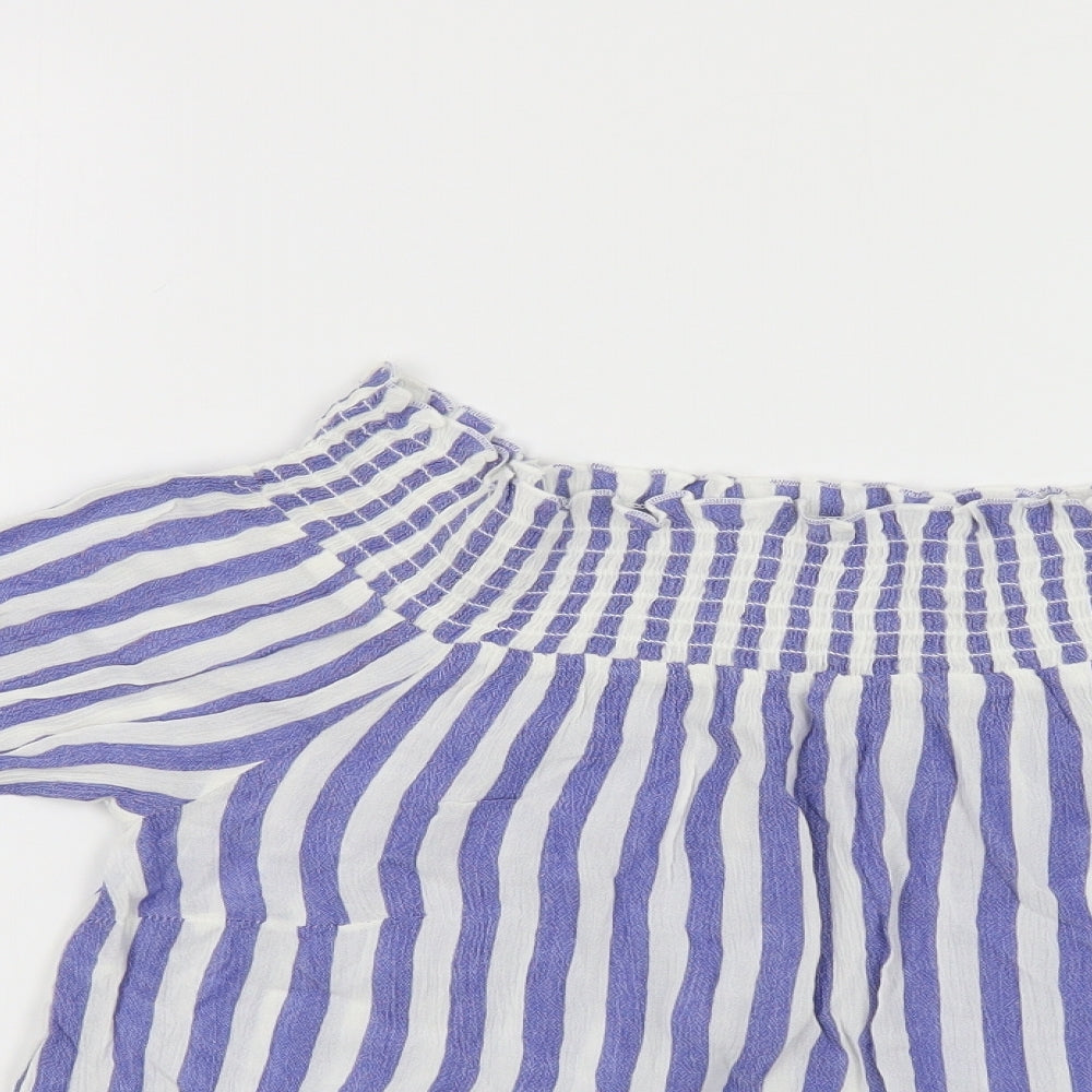 Womens UK Size 10 Warehouse Blue Basic Blouse