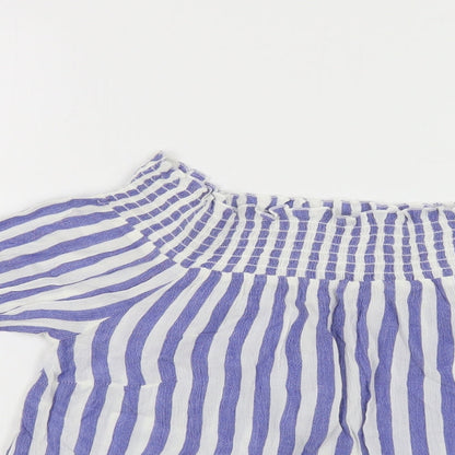 Womens UK Size 10 Warehouse Blue Basic Blouse