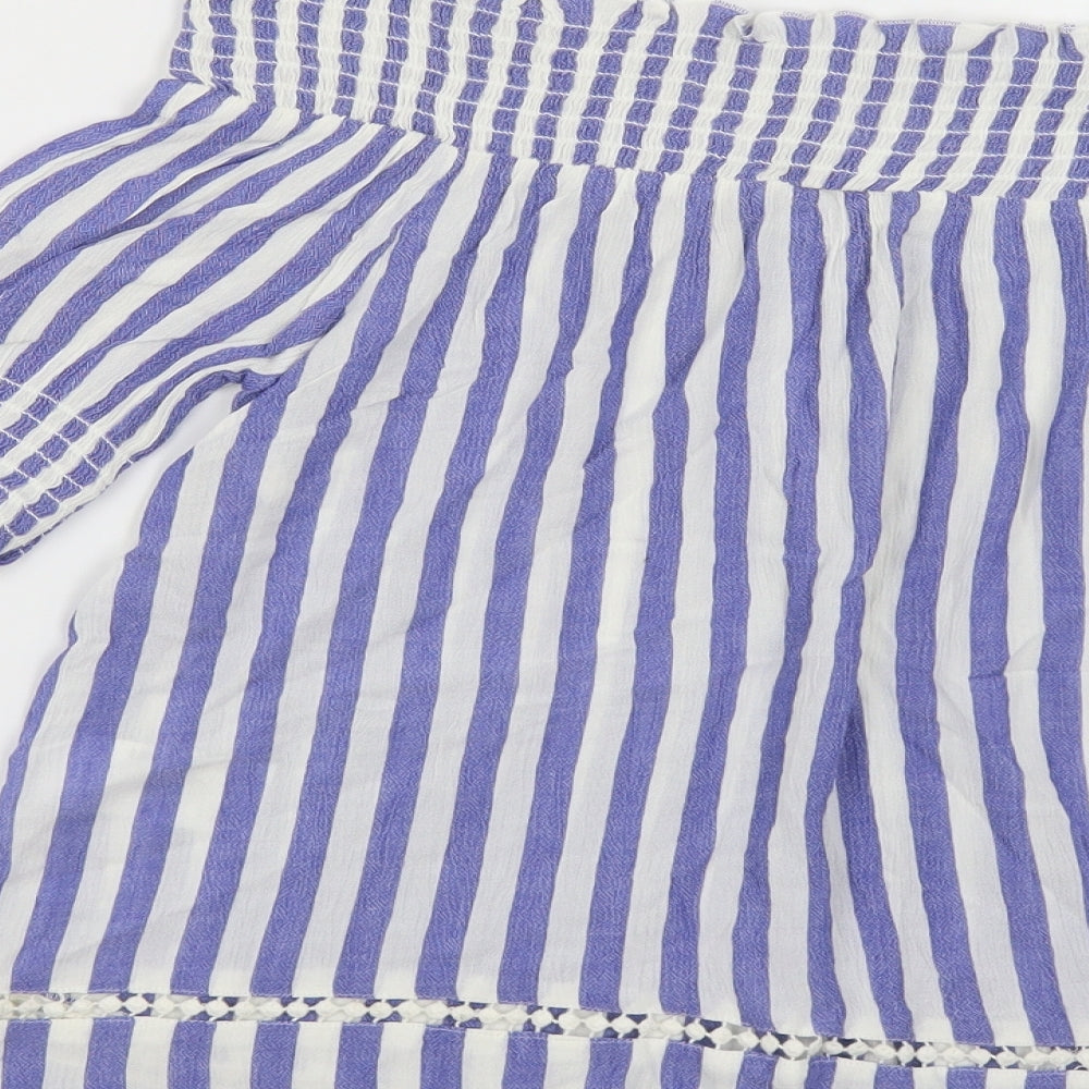 Womens UK Size 10 Warehouse Blue Basic Blouse