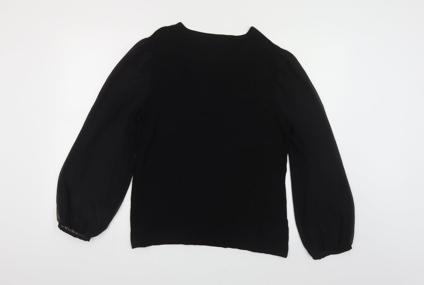 Womens UK Size M United Colors of Benetton Black Basic Button-Up