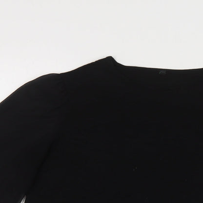 Womens UK Size M United Colors of Benetton Black Basic Button-Up