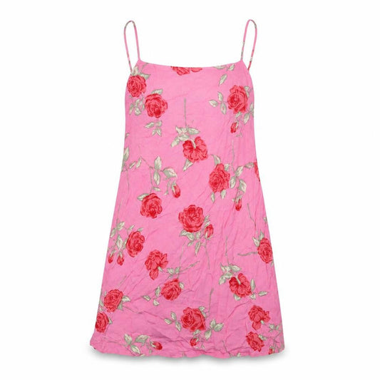 Motel Womens Pink Floral Viscose Slip Dress Size XS Round Neck Pullover