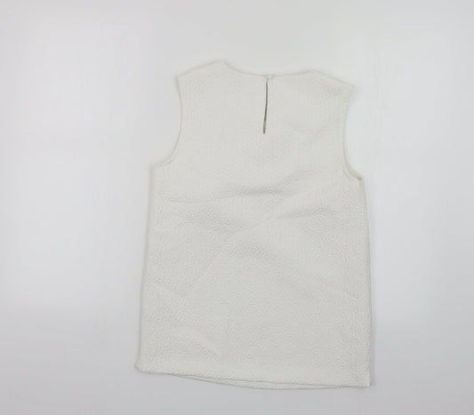 Womens UK Size 8 M&Co White Basic Tank