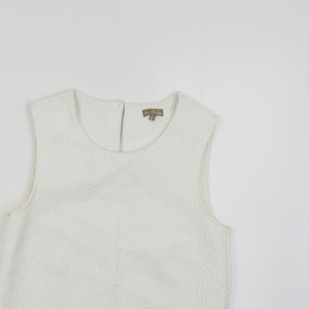 Womens UK Size 8 M&Co White Basic Tank