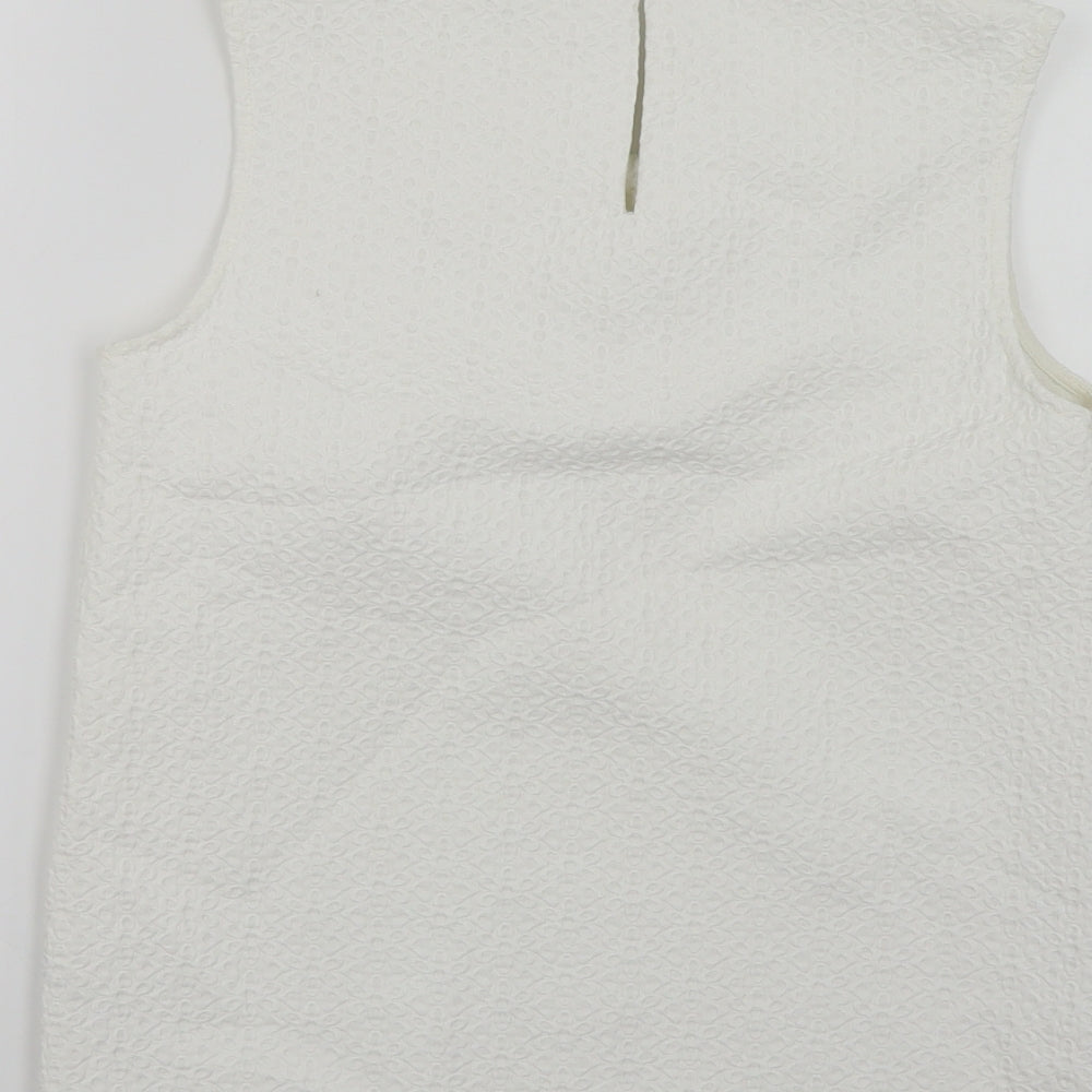 Womens UK Size 8 M&Co White Basic Tank