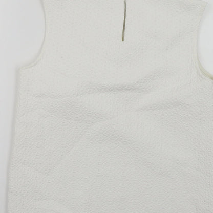Womens UK Size 8 M&Co White Basic Tank