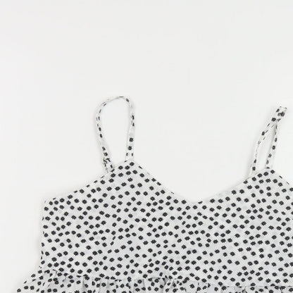 SheIn Womens White Floral Polyester Camisole Tank Size S V-Neck