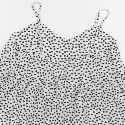 SheIn Womens White Floral Polyester Camisole Tank Size S V-Neck