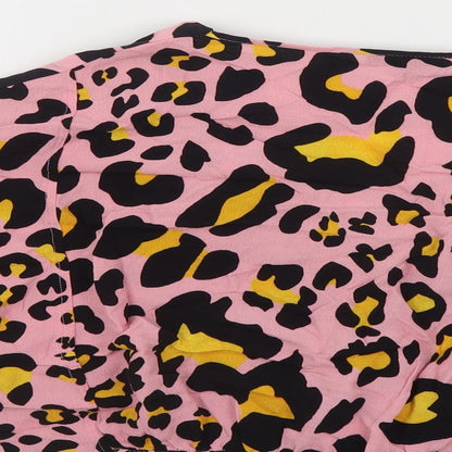 Womens UK Size 10 Topshop Pink Cropped Blouse