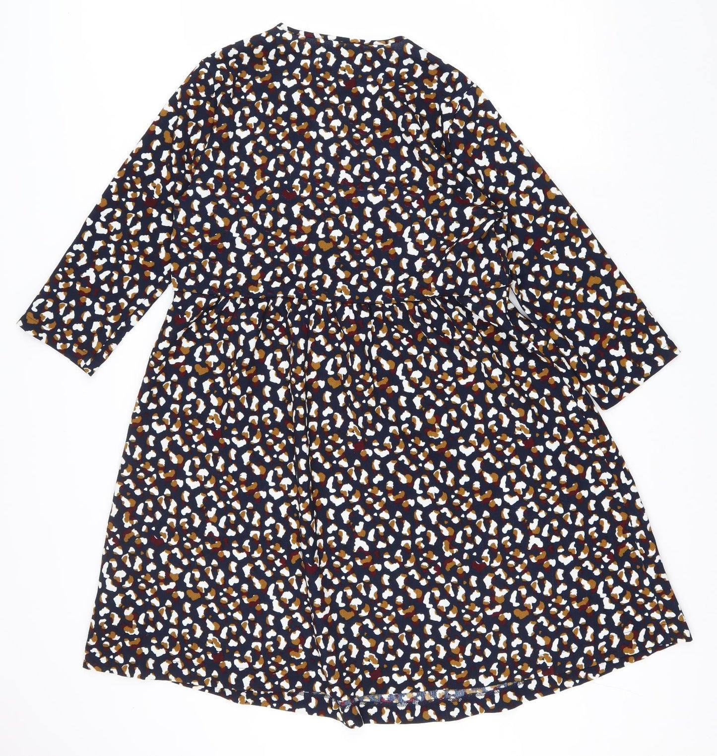 La Redoute Womens Black Geometric Polyester Fit & Flare Size 10 V-Neck Pullover