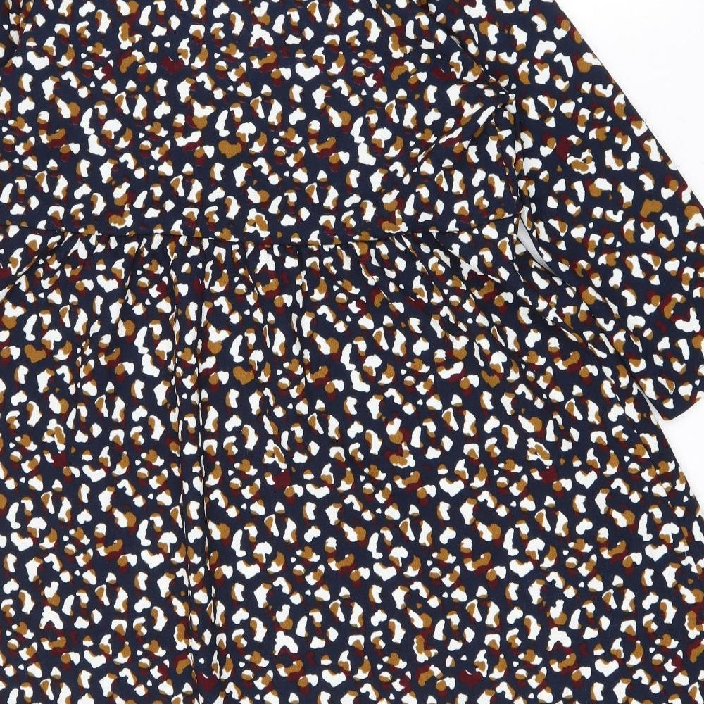 La Redoute Womens Black Geometric Polyester Fit & Flare Size 10 V-Neck Pullover