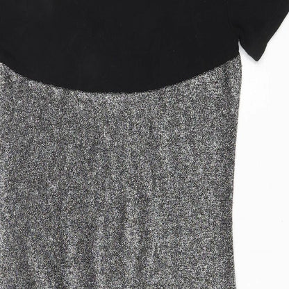 Noisy may Womens Silver Polyester Bodycon Size M High Neck Pullover