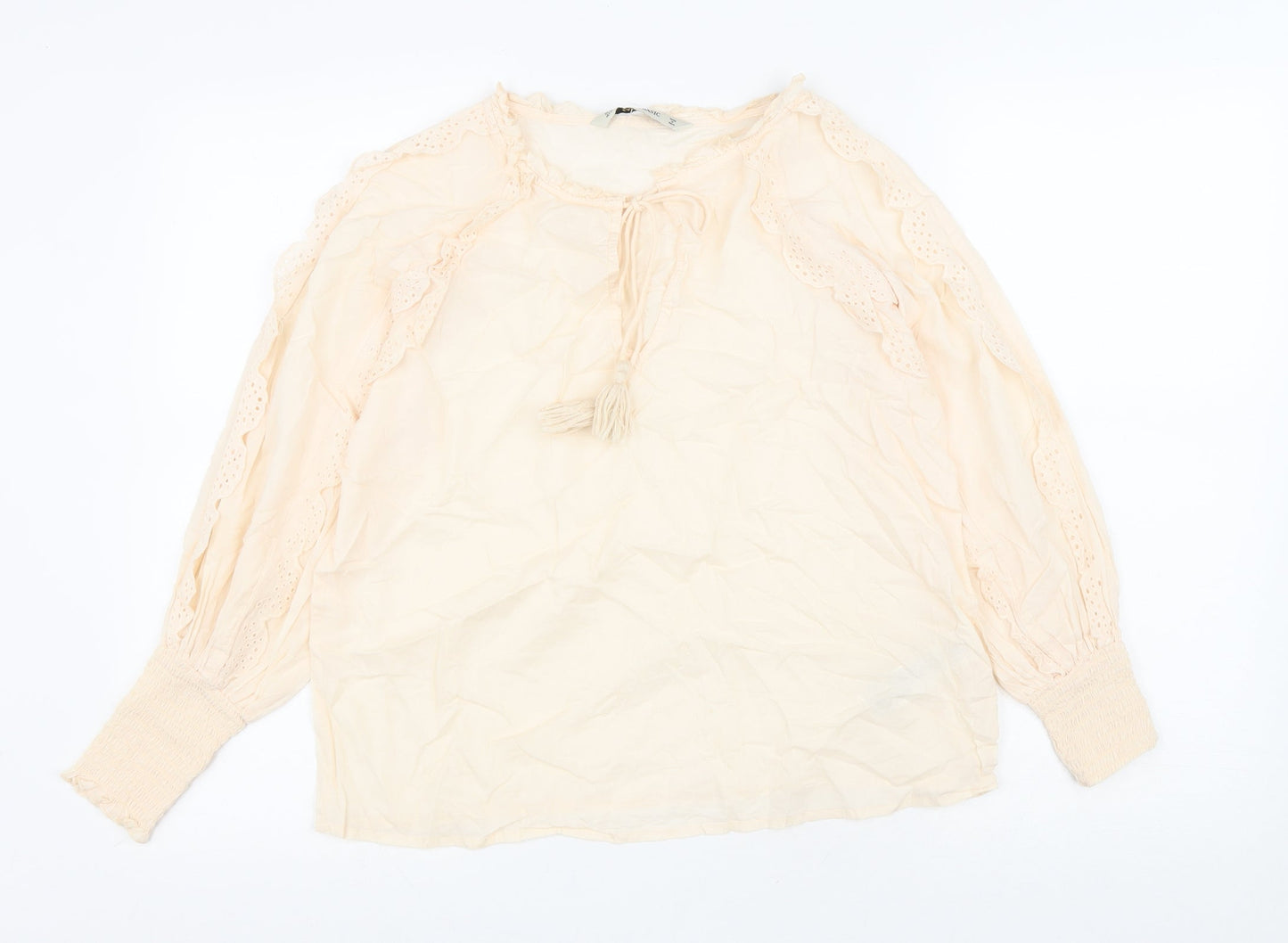 Womens UK Size S Zara Ivory Basic Blouse