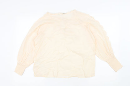 Womens UK Size S Zara Ivory Basic Blouse