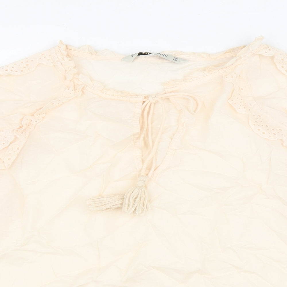 Womens UK Size S Zara Ivory Basic Blouse