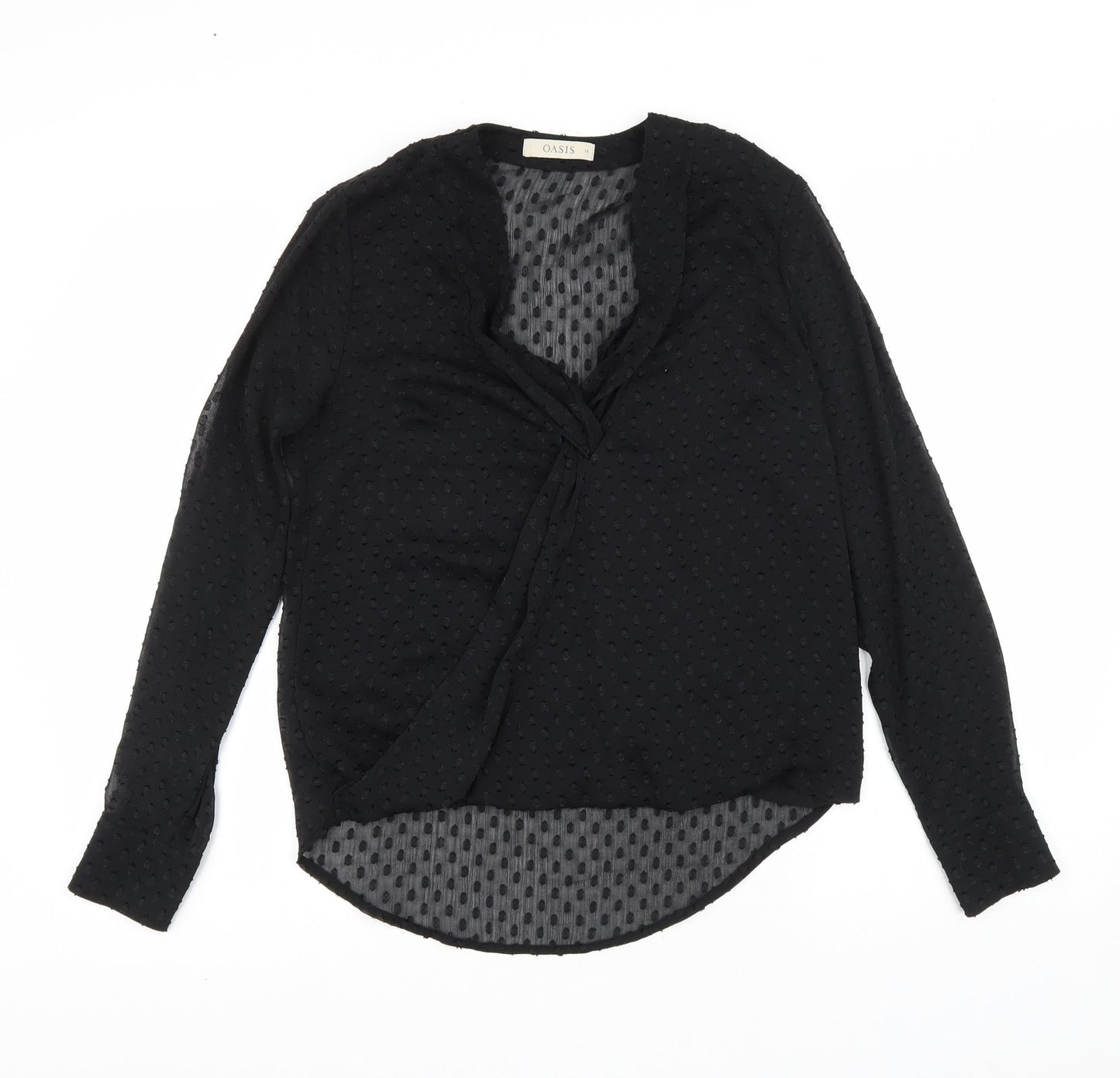 Womens UK Size 10 Oasis Black Basic Blouse