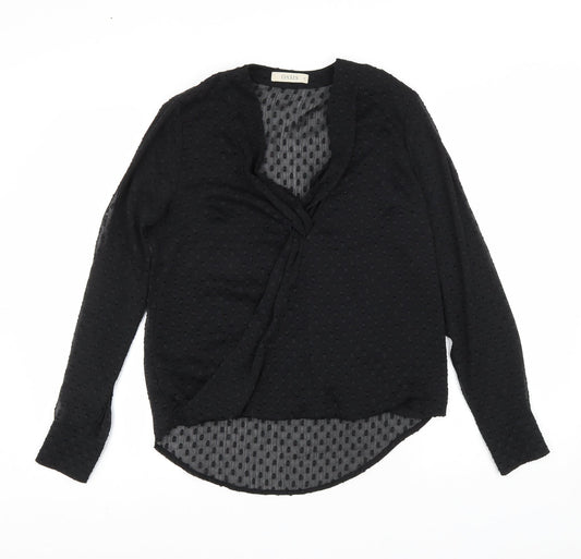 Womens UK Size 10 Oasis Black Basic Blouse