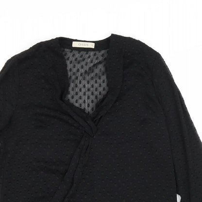 Womens UK Size 10 Oasis Black Basic Blouse