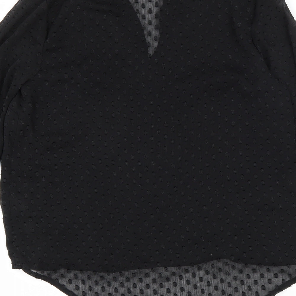 Womens UK Size 10 Oasis Black Basic Blouse