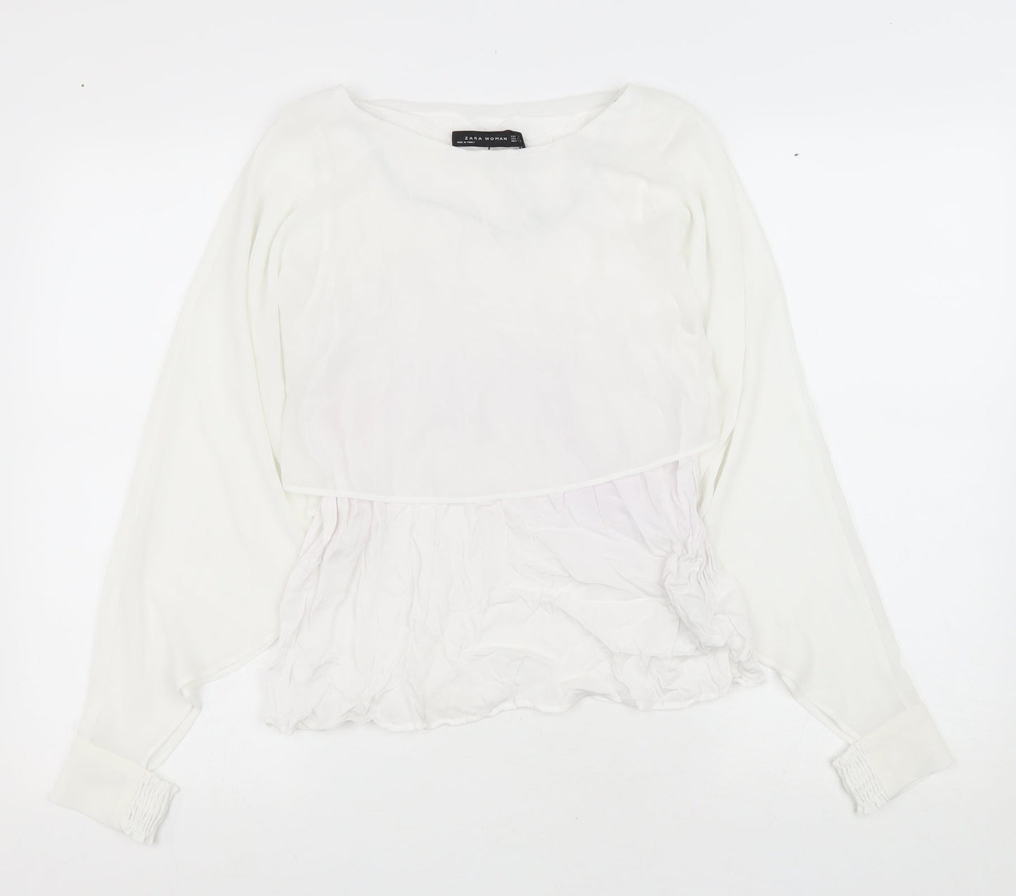 Womens UK Size M Zara White Basic Blouse