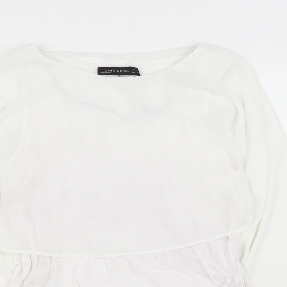Womens UK Size M Zara White Basic Blouse