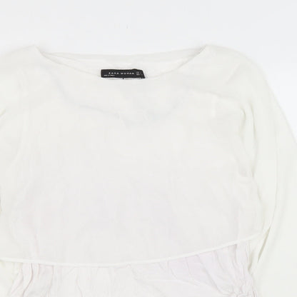 Womens UK Size M Zara White Basic Blouse