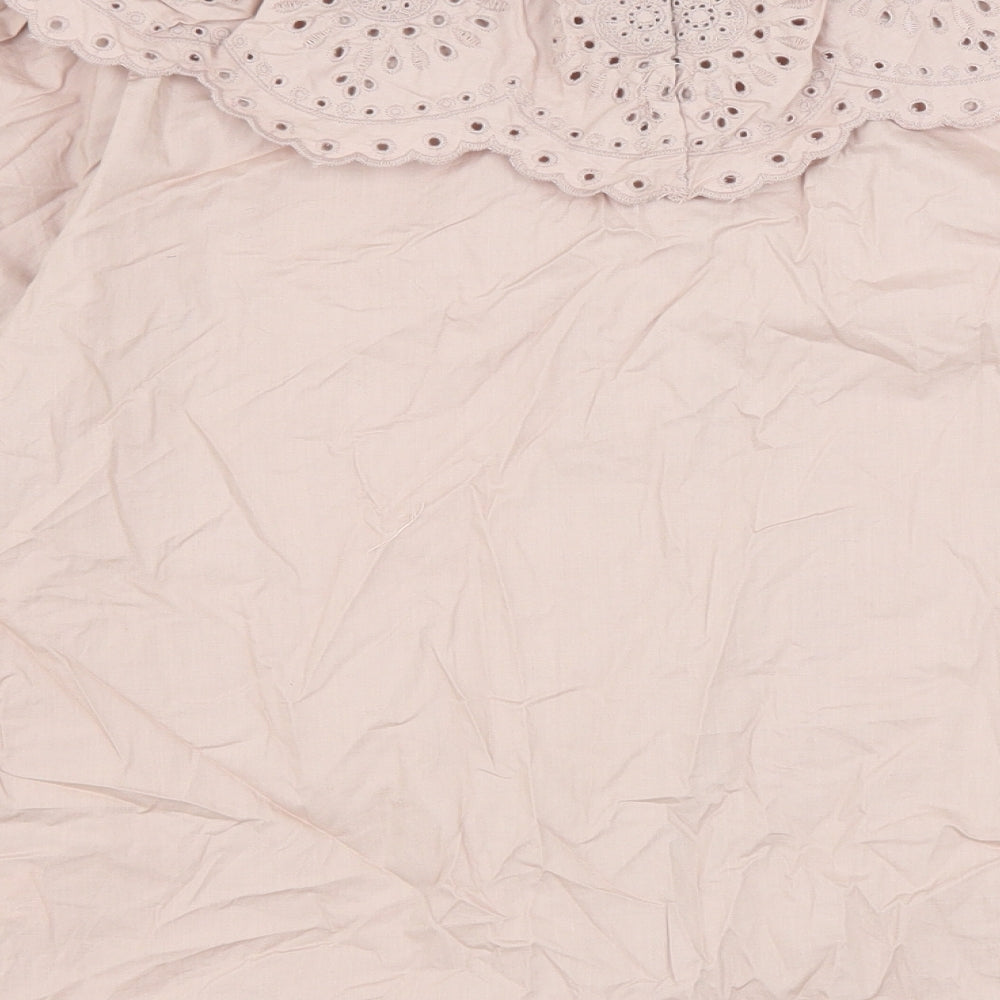 F&F Womens Purple Cotton Basic Button-Up Size 16 Round Neck -