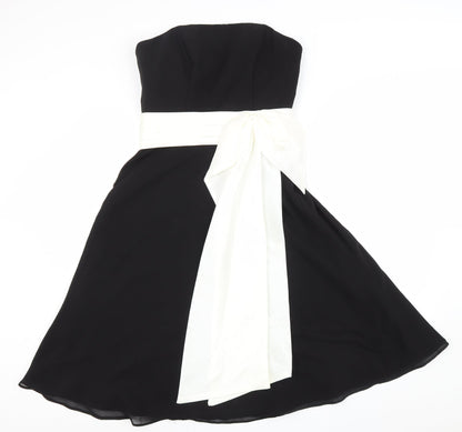 Ebony Rose Womens Black Polyester Fit & Flare Size 12 Sweetheart Zip
