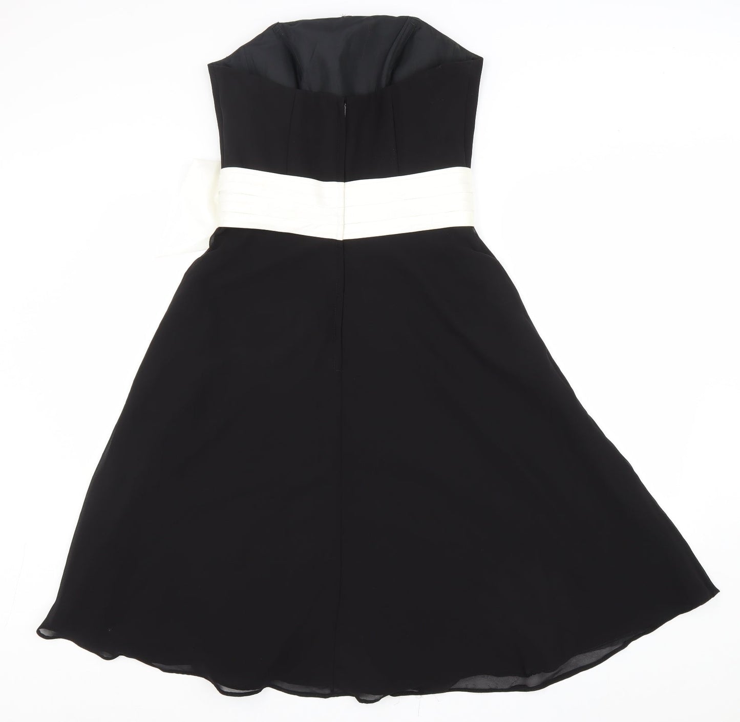 Ebony Rose Womens Black Polyester Fit & Flare Size 12 Sweetheart Zip