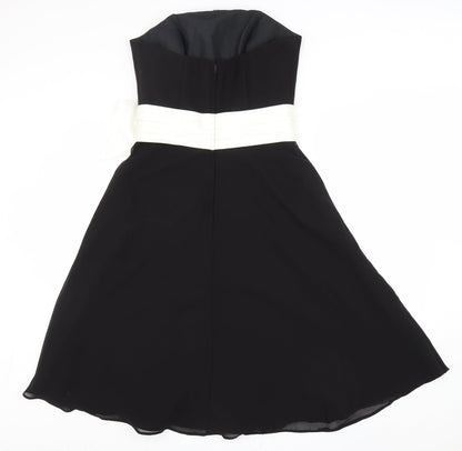 Ebony Rose Womens Black Polyester Fit & Flare Size 12 Sweetheart Zip